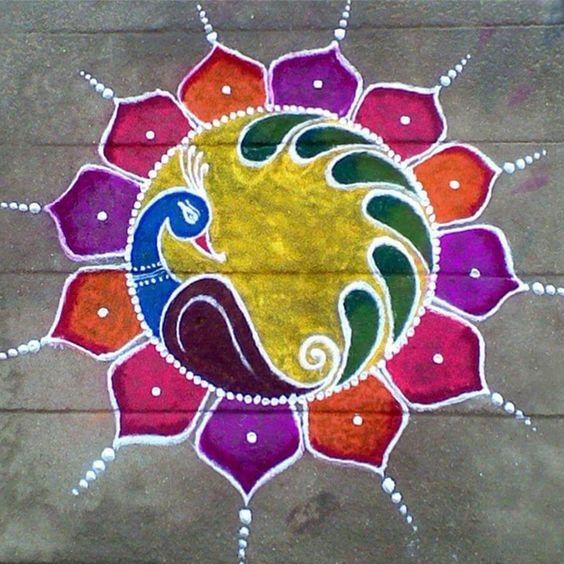 unique rangoli design for diwali 2020